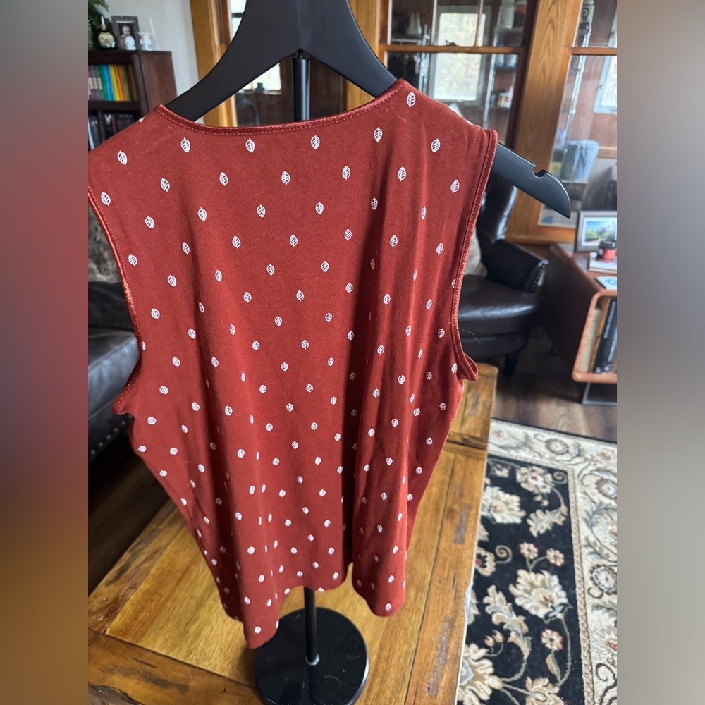 Christopher & Banks Rust Sleeveless Cotton Tank Top P/L - Picture 4 of 8